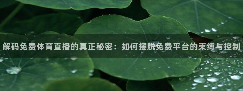 919看球软件：解码免费体育直播的真正秘密：如何摆脱免费平台的束缚与控制